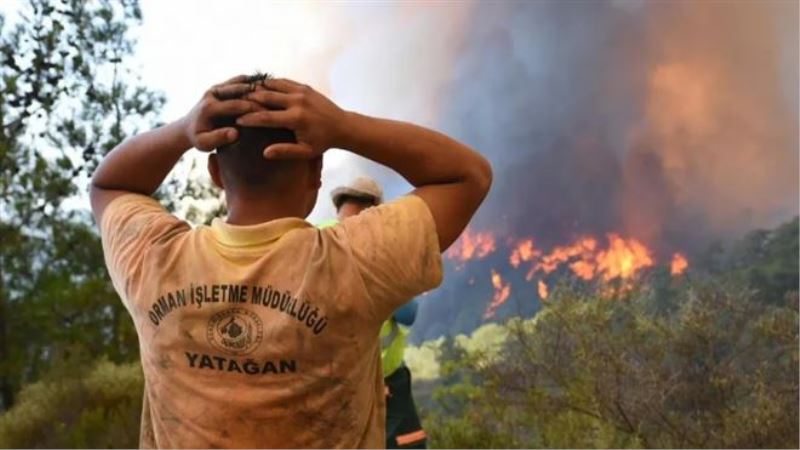Marmaris´te orman yangını: Yanan alanlar havadan görüntülendi