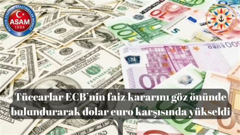 Tüccarlar ECB´nin faiz kararını göz önünde bulundurdu ve dolar euro karşısında yükseldi