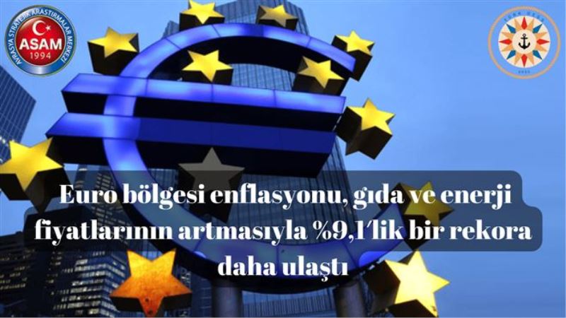 Euro bölgesi enflasyonu, gıda ve enerji fiyatlarının artmasıyla %9,1′lik bir rekora daha ulaştı